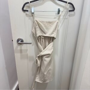 Cream Cut-Out Wrap Dress Size Small